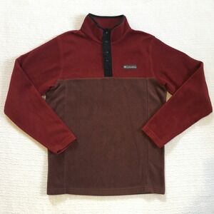 Columbia Fleece Pullover Sweatshirt Colorblock Men Size‎ S Snap Neck Gorpcore